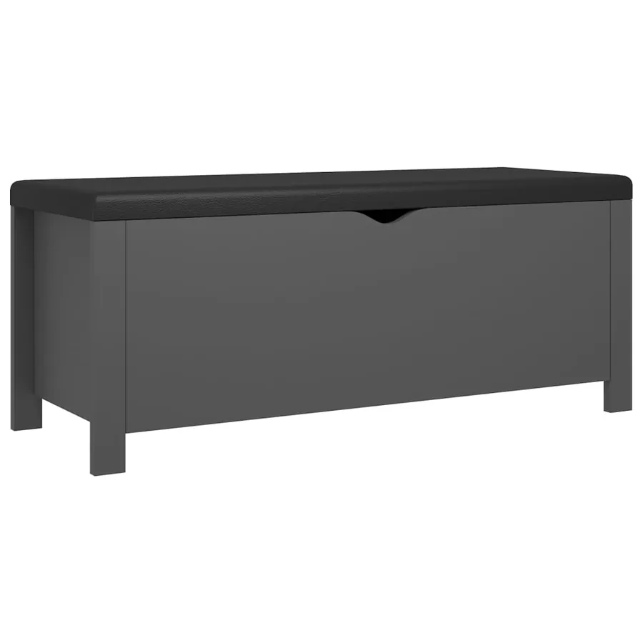 Boîte de rangement et coussin Gris 105x40x45 cm Bois ingénierie - 2