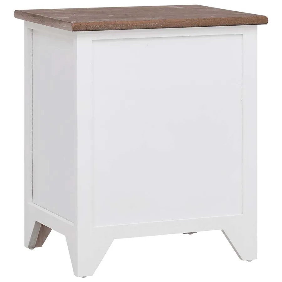 Table de chevet 2 pcs avec 2 tiroirs Marron et blanc - 7