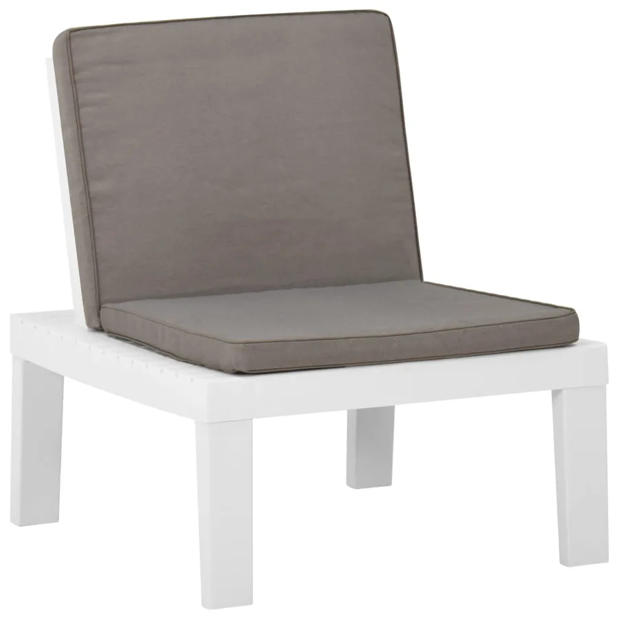 Salon de jardin 4 pcs avec coussins Plastique Blanc - 11