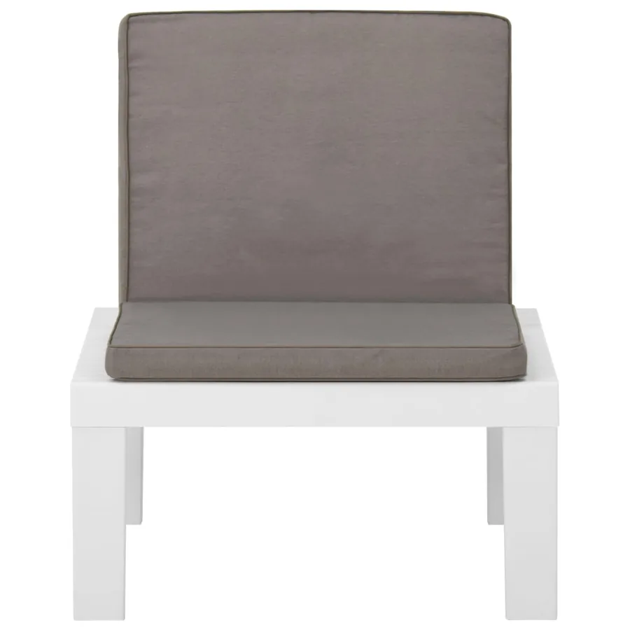 Salon de jardin 4 pcs avec coussins Plastique Blanc - 12