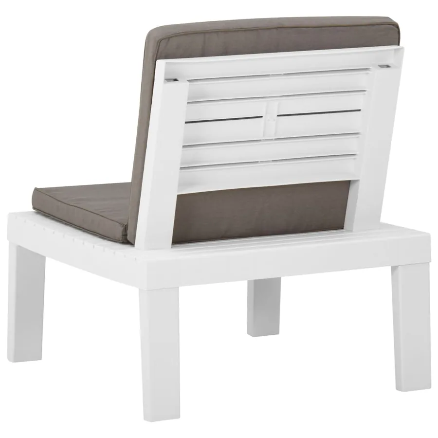 Salon de jardin 4 pcs avec coussins Plastique Blanc - 13