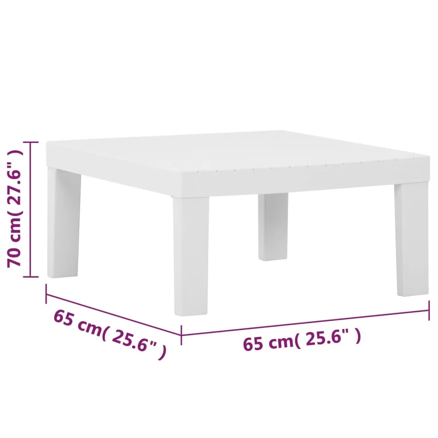 Salon de jardin 4 pcs avec coussins Plastique Blanc - 15