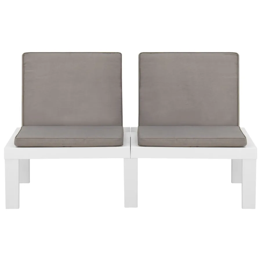 Salon de jardin 4 pcs avec coussins Plastique Blanc - 8