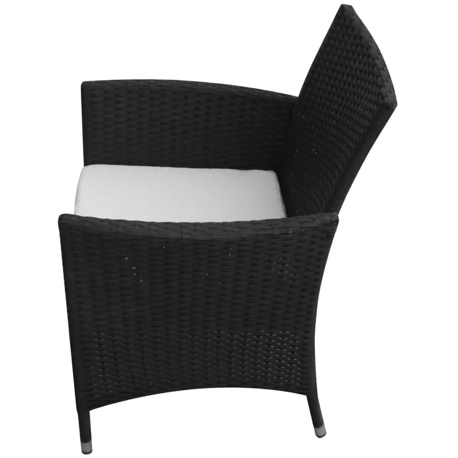 Ensemble à manger d'extérieur 5pcs avec coussins Résine tressée - 3