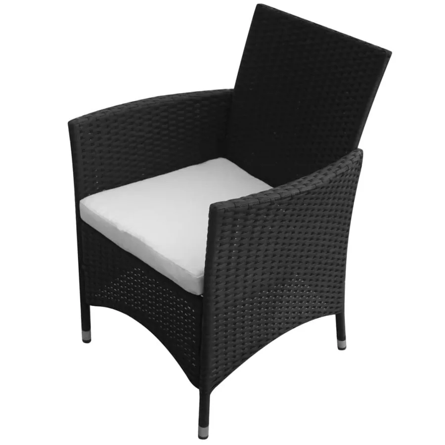 Ensemble à manger d'extérieur 5pcs avec coussins Résine tressée - 4