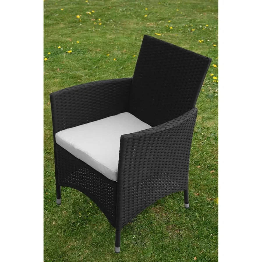 Ensemble à manger d'extérieur 5pcs avec coussins Résine tressée - 6