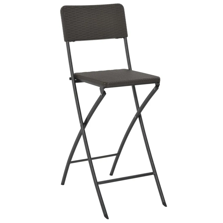 Chaise de bar pliable lot de 2 PEHD et acier Aspect de rotin - 2