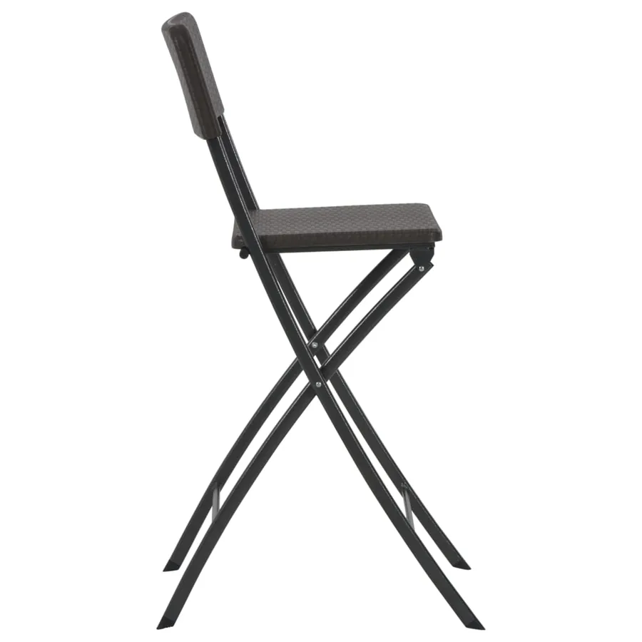 Chaise de bar pliable lot de 2 PEHD et acier Aspect de rotin - 3