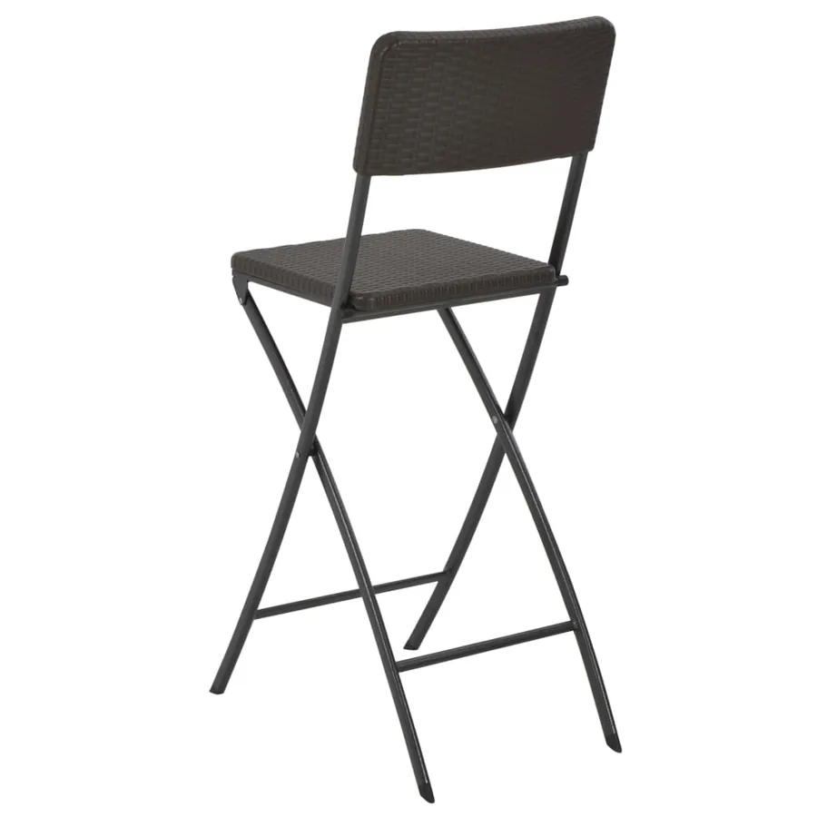 Chaise de bar pliable lot de 2 PEHD et acier Aspect de rotin - 4