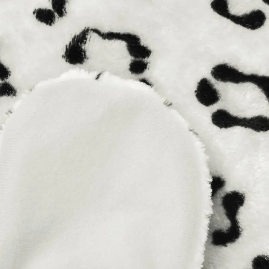 Tapis en peluche en forme de léopard 139 cm Blanc - 3