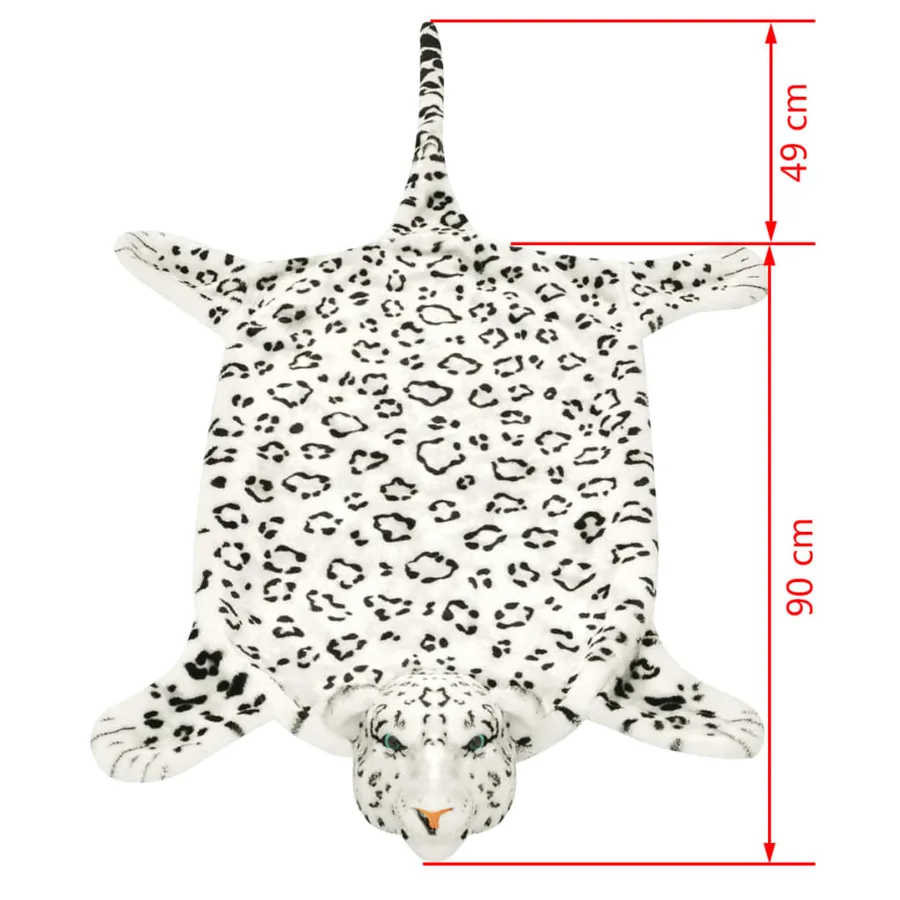 Tapis en peluche en forme de léopard 139 cm Blanc - 4