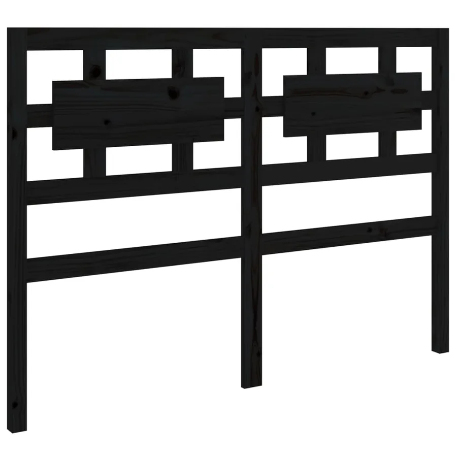 Tête de lit Noir 125,5x4x100 cm Bois massif de pin - 2