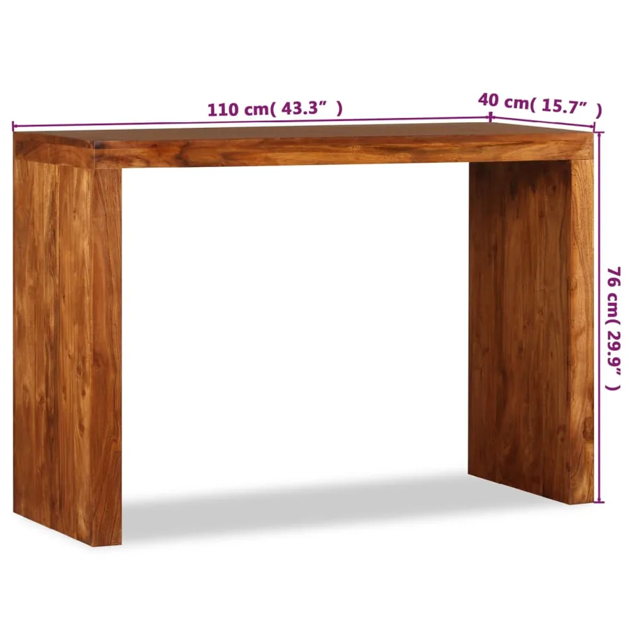 Table console Bois massif avec finition miel 110x40x76 cm - 10