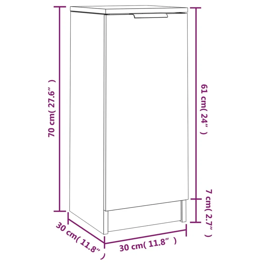 Buffet Chêne sonoma 30x30x70 cm Bois d'ingénierie - 8
