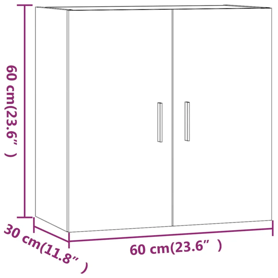 Armoire murale Blanc 60x30x60 cm Bois d'ingénierie - 9
