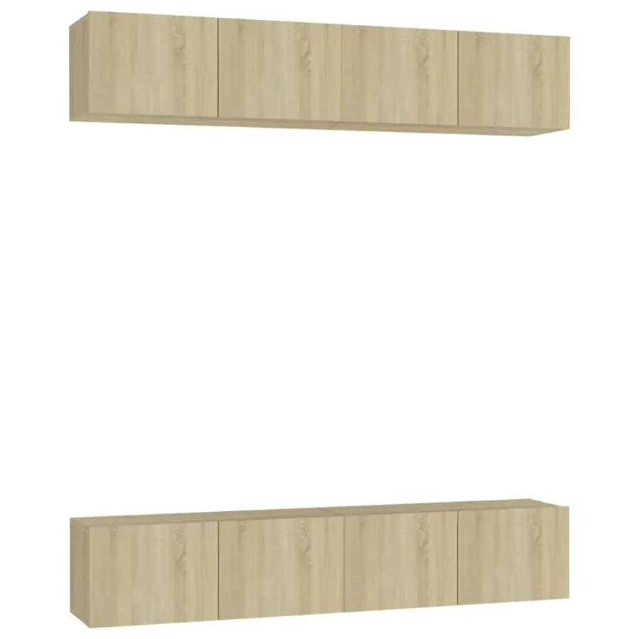 Meubles TV 4 pcs Chêne sonoma 80x30x30 cm Bois d'ingénierie - 2