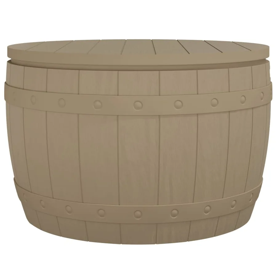 Boîte de rangement de jardin 3 en 1 marron clair polypropylène - 2