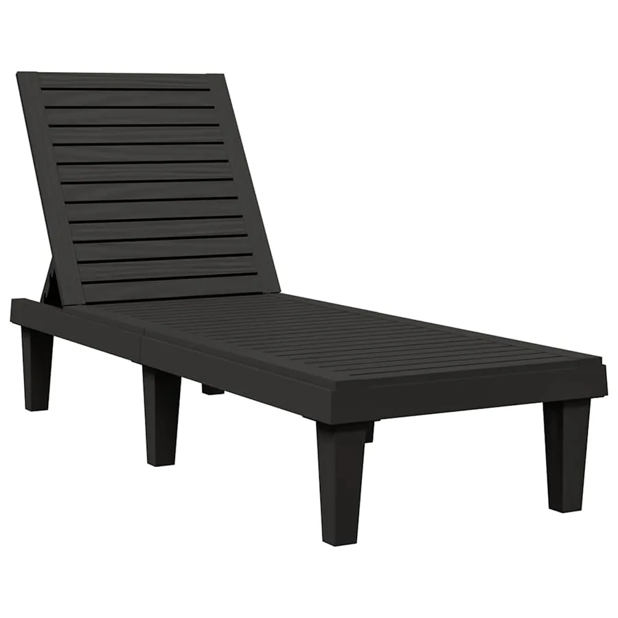 Chaises longues lot de 2 noir 155x58x83 cm polypropylène - 4