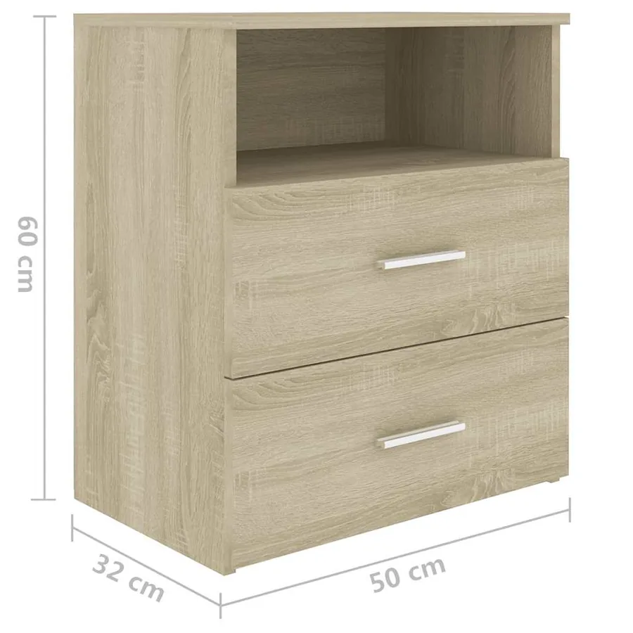 Table de chevet Chêne sonoma 50x32x60 cm - 7