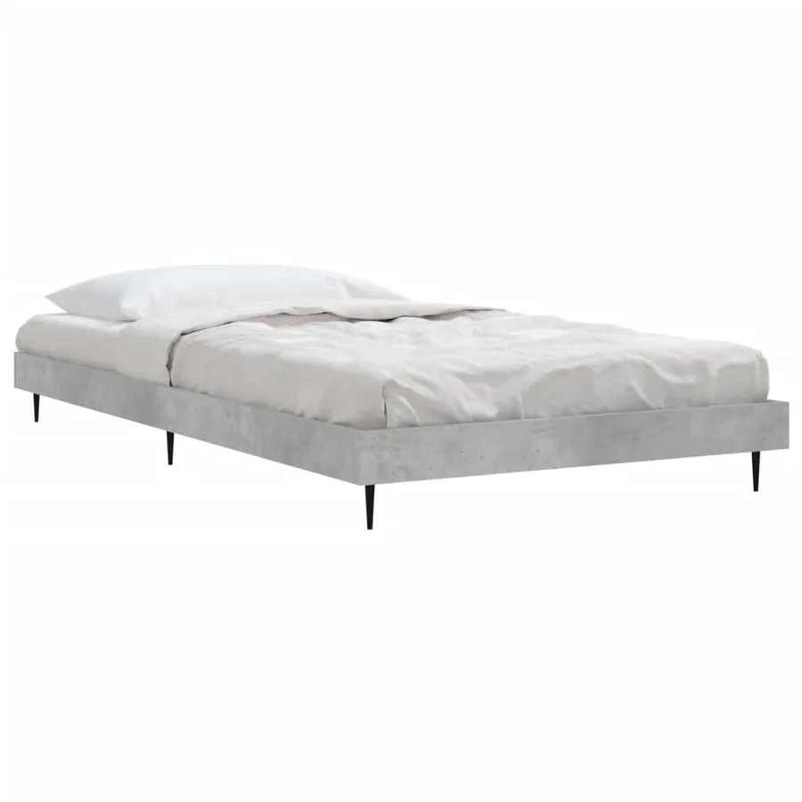 Cadre de lit sans matelas gris béton 90x190 cm - 3