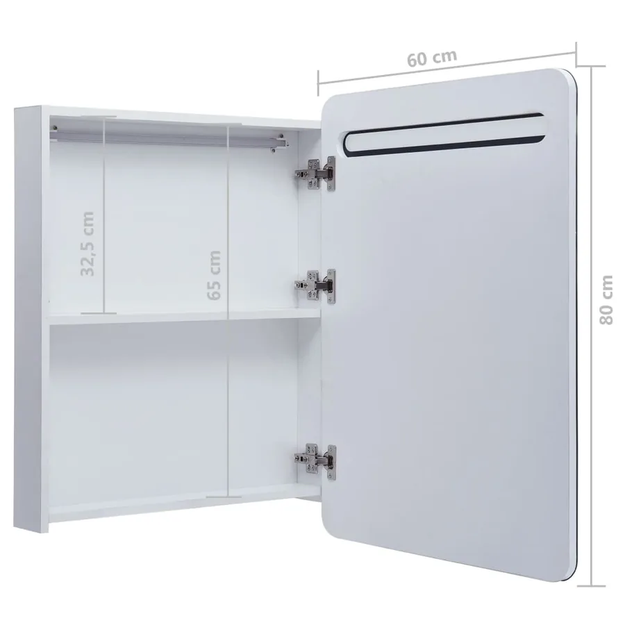 Armoire de salle de bain à miroir LED 60x11x80 cm - 7