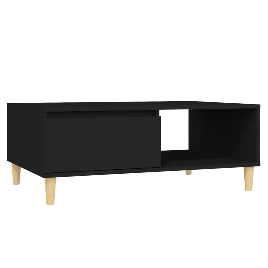 Table basse noir 90x60x35 cm bois d'ingénierie - 2