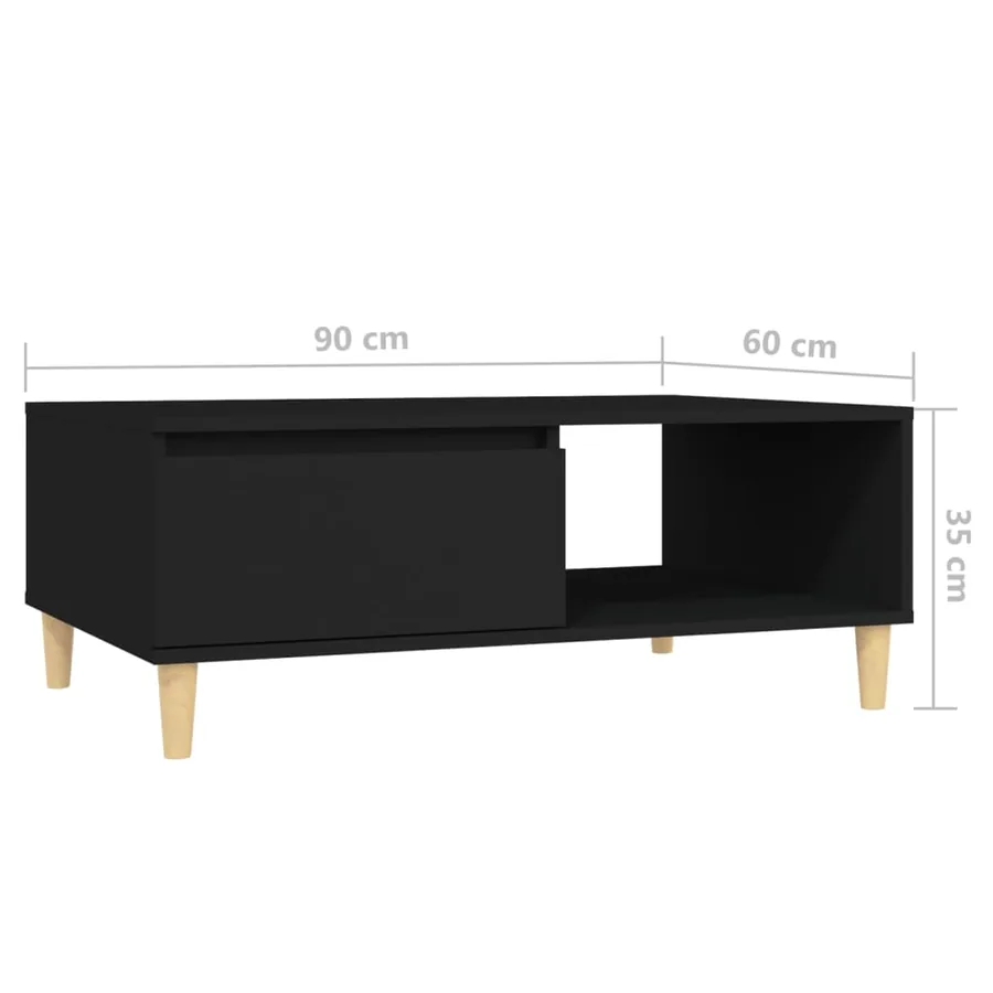 Table basse noir 90x60x35 cm bois d'ingénierie - 8