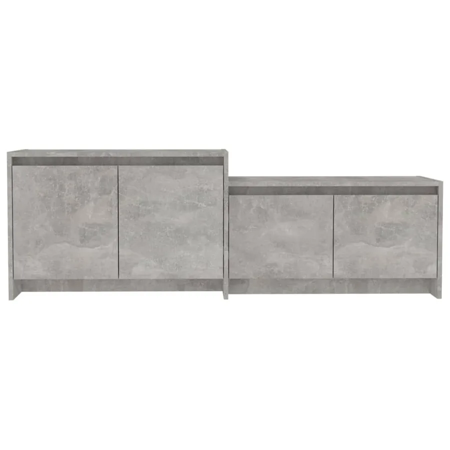Meuble TV gris béton 146,5x35x50 cm bois d'ingénierie - 6