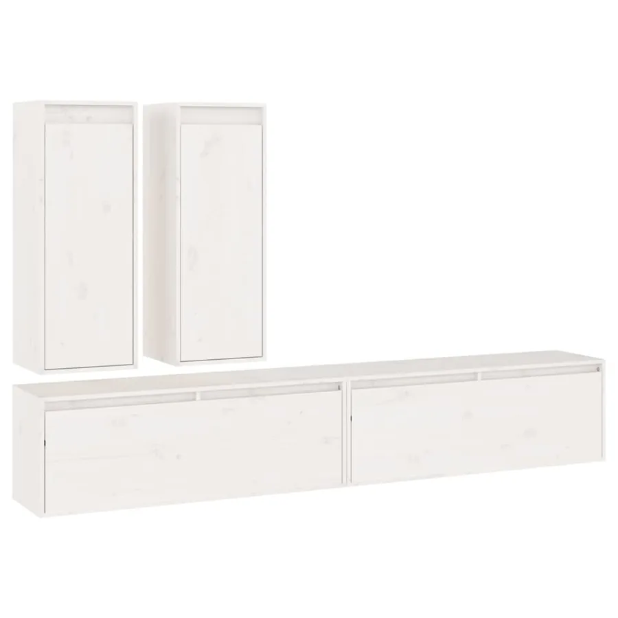 Meubles TV 4 pcs Blanc Bois massif de pin - 2