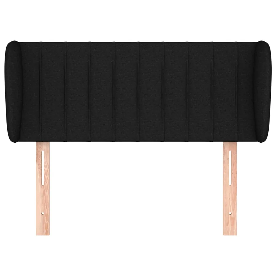 Tête de lit avec oreilles Noir 93x23x78/88 cm Tissu - 3