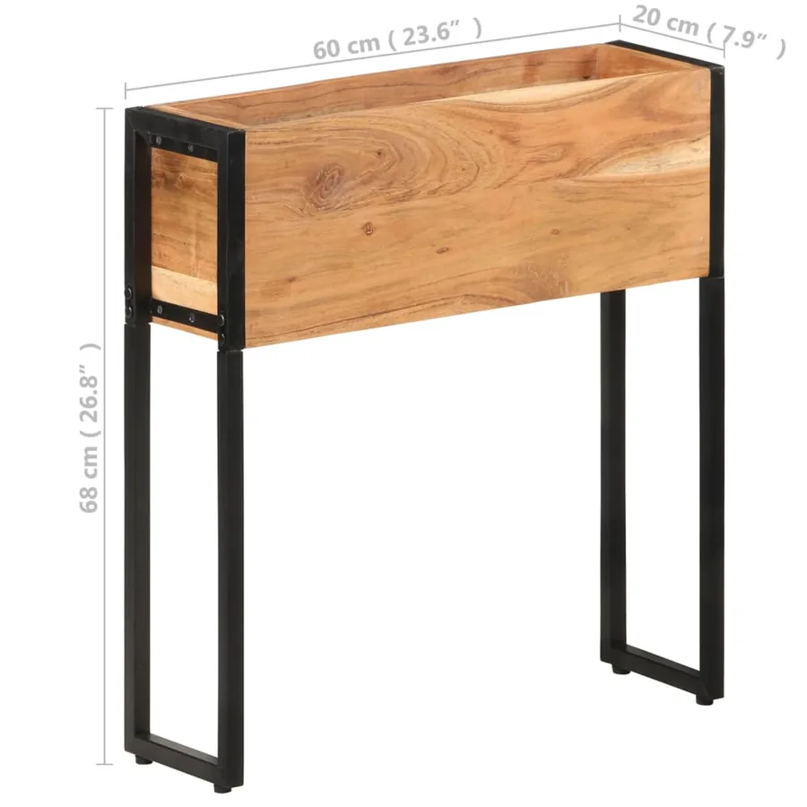 Jardinière 60x20x68 cm Bois massif d'acacia - 8