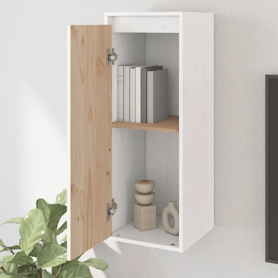 Armoires murales 2 pcs Blanc 30x30x80 cm Bois de pin massif - 4