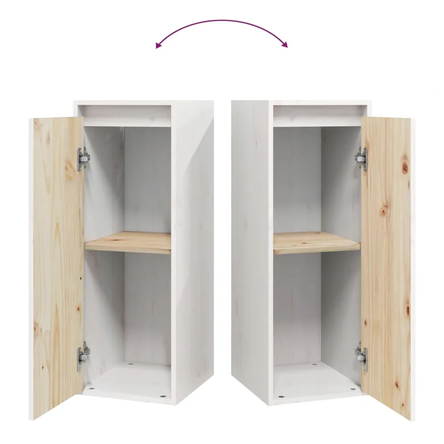 Armoires murales 2 pcs Blanc 30x30x80 cm Bois de pin massif - 9