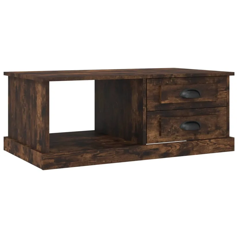 Table basse Chêne fumé 90x50x35 cm Bois d'ingénierie - 2