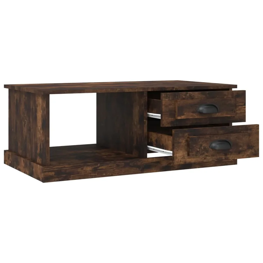 Table basse Chêne fumé 90x50x35 cm Bois d'ingénierie - 7