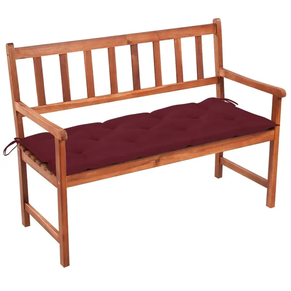 Banc de jardin avec coussin 120 cm Bois d'acacia massif