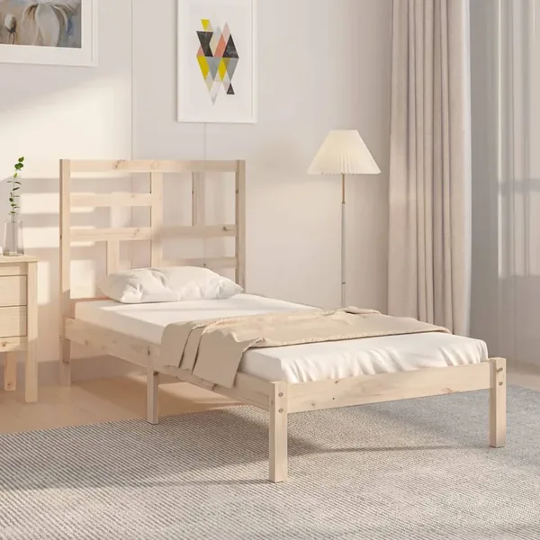 Cadre de lit sans matelas bois massif 90x190 cm