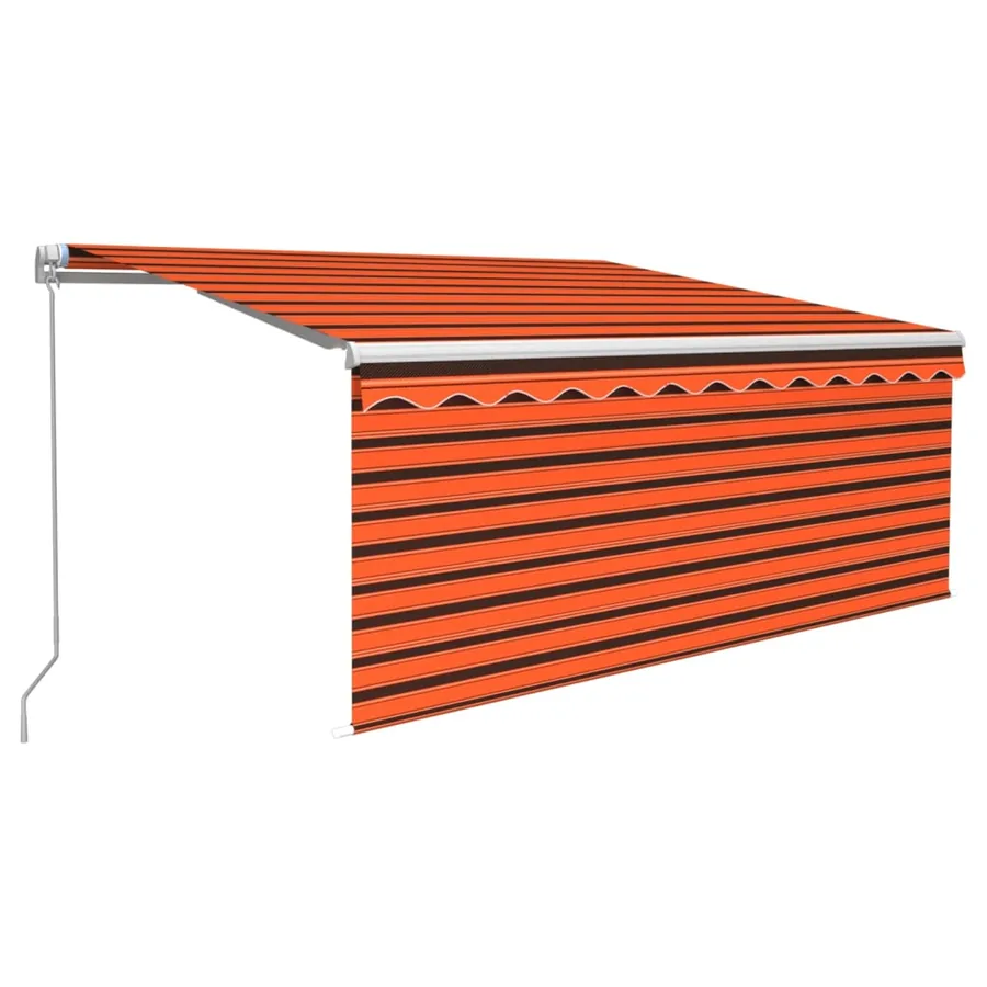 Auvent rétractable manuel avec store 3x2,5 m Orange et marron - 2