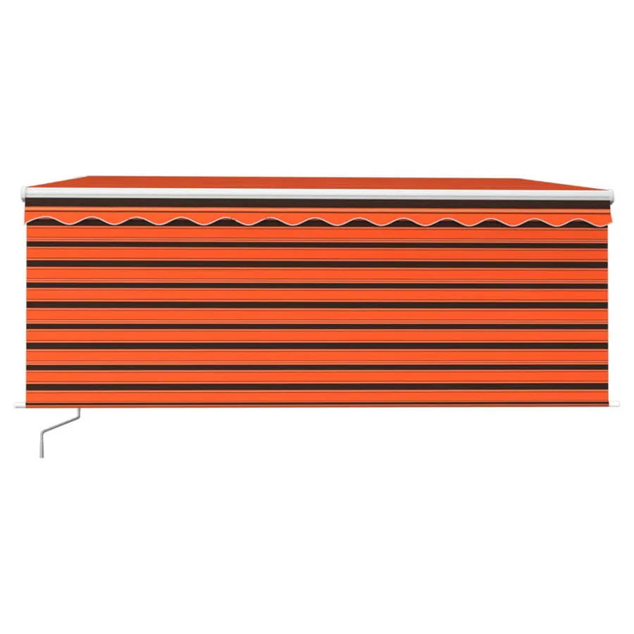 Auvent rétractable manuel avec store 3x2,5 m Orange et marron - 3