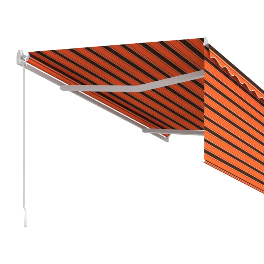 Auvent rétractable manuel avec store 3x2,5 m Orange et marron - 4