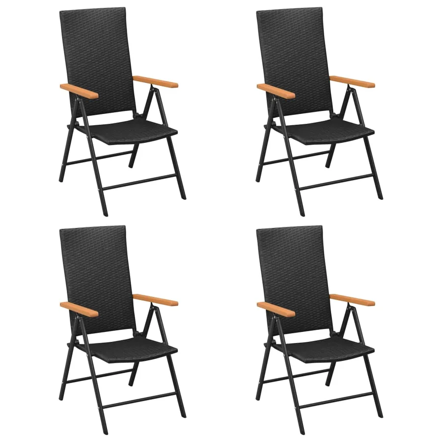 Ensemble à manger de jardin 5 pcs noir et marron - 3