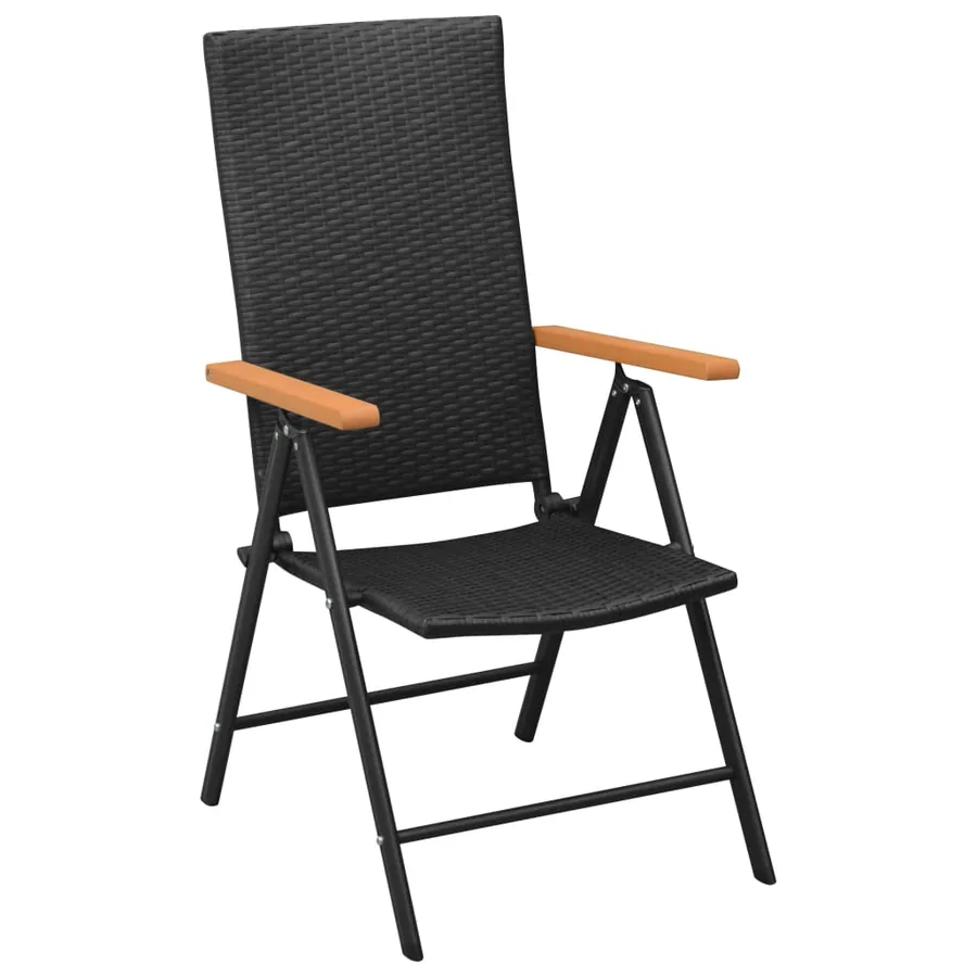 Ensemble à manger de jardin 5 pcs noir et marron - 4