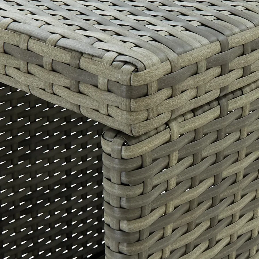 Ensemble de bar de jardin 5 pcs et coussins Résine tressée Gris - 4