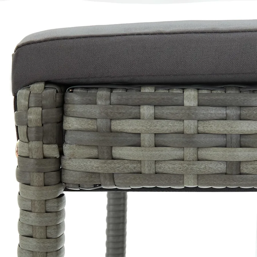 Ensemble de bar de jardin 5 pcs et coussins Résine tressée Gris - 7