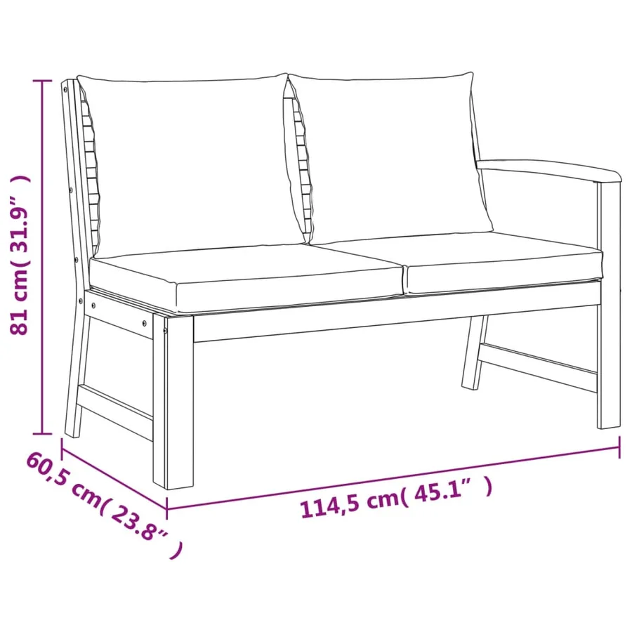 Ensemble à manger de jardin coussins 7 pcs Bois acacia - 10