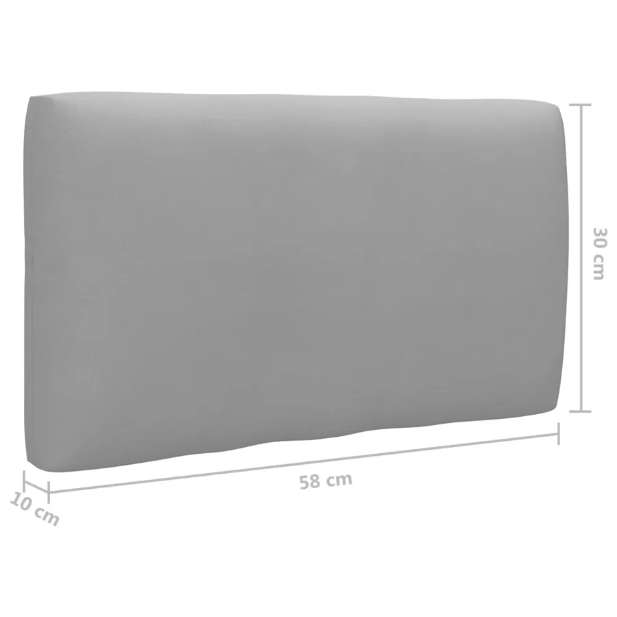 Salon de jardin palette 6pcs avec coussins Pin imprégné de gris - 8