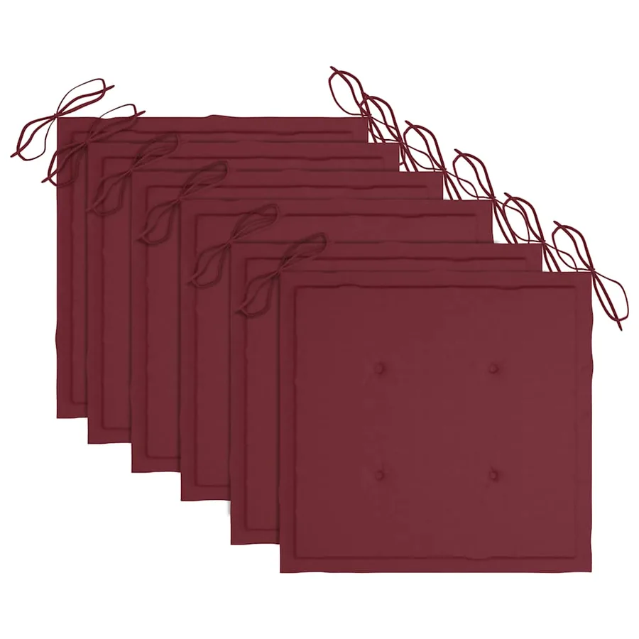 Chaises pliables de jardin avec coussins lot de 6 Bois de teck - 7