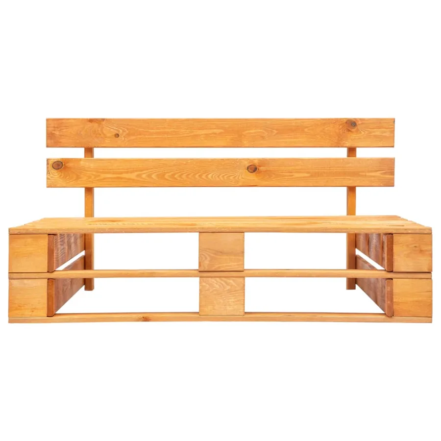 Canapé central palette de jardin marron miel bois pin imprégné - 3