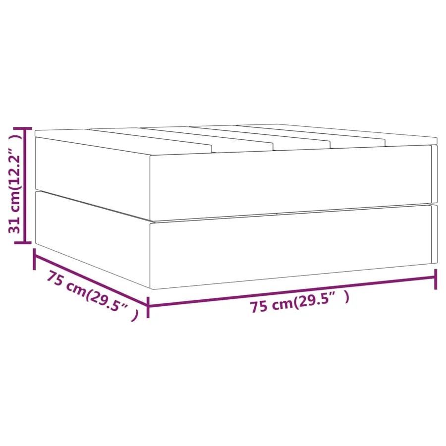 Salon de jardin 3 pcs Bois massif de pin imprégné - 13