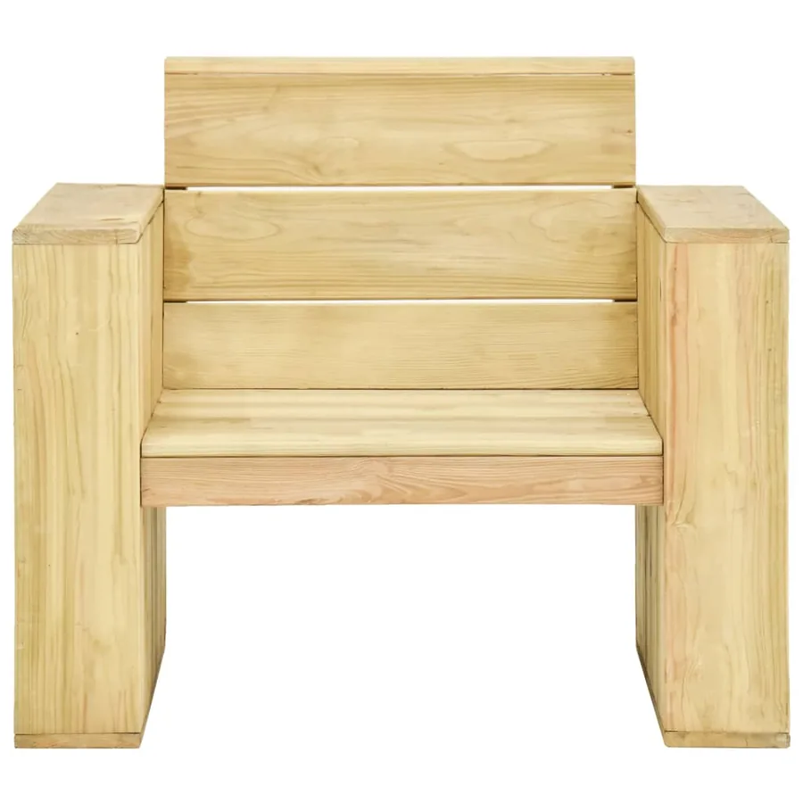 Salon de jardin 3 pcs Bois massif de pin imprégné - 5